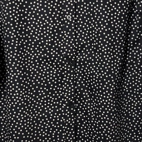 Chaps by Ralph Lauren Womens Black Polka Dots 3/4 Sleeves Button Up Top 2X - Picture 4 of 8